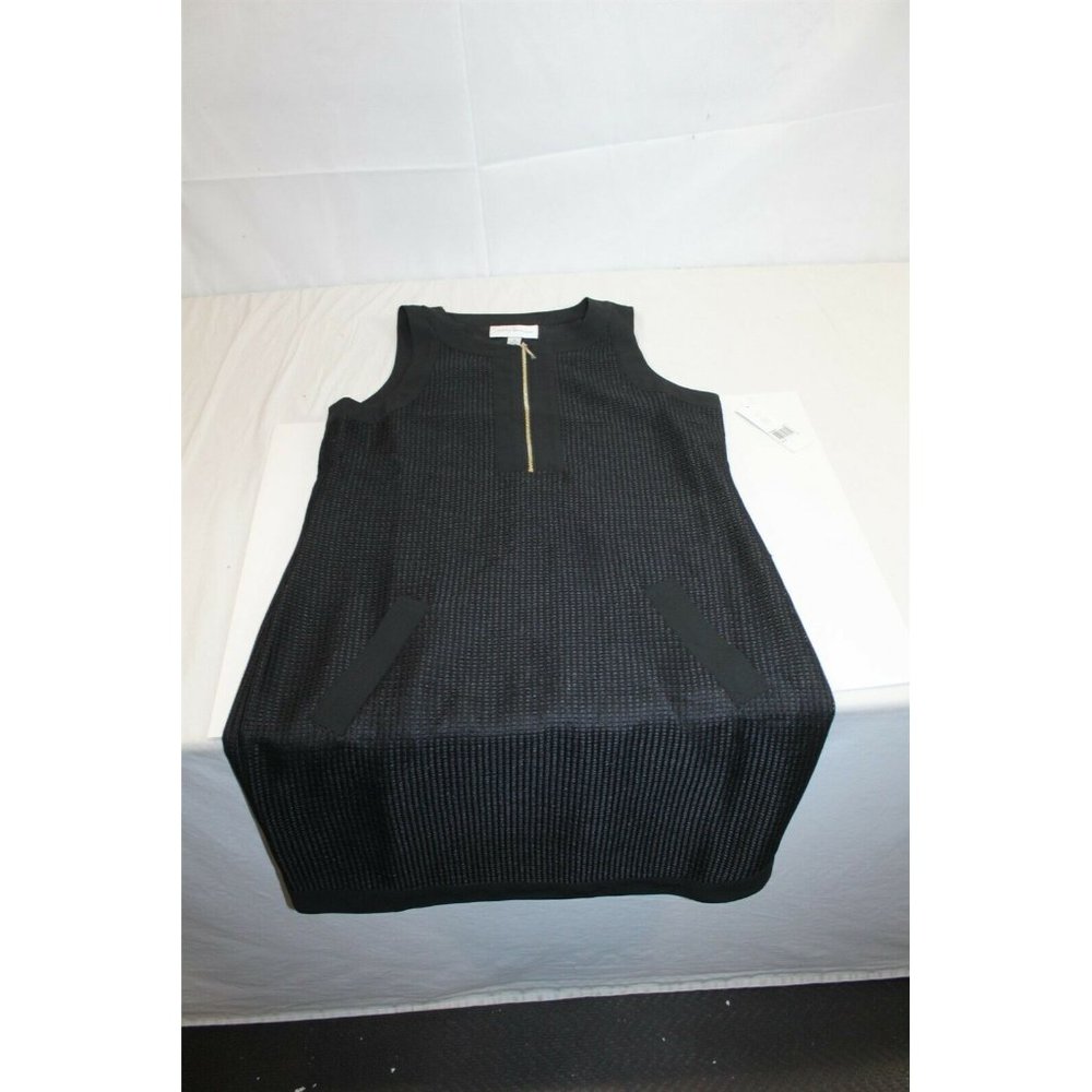 Black Dress Sleeveless Zip Front Sheath 8 US